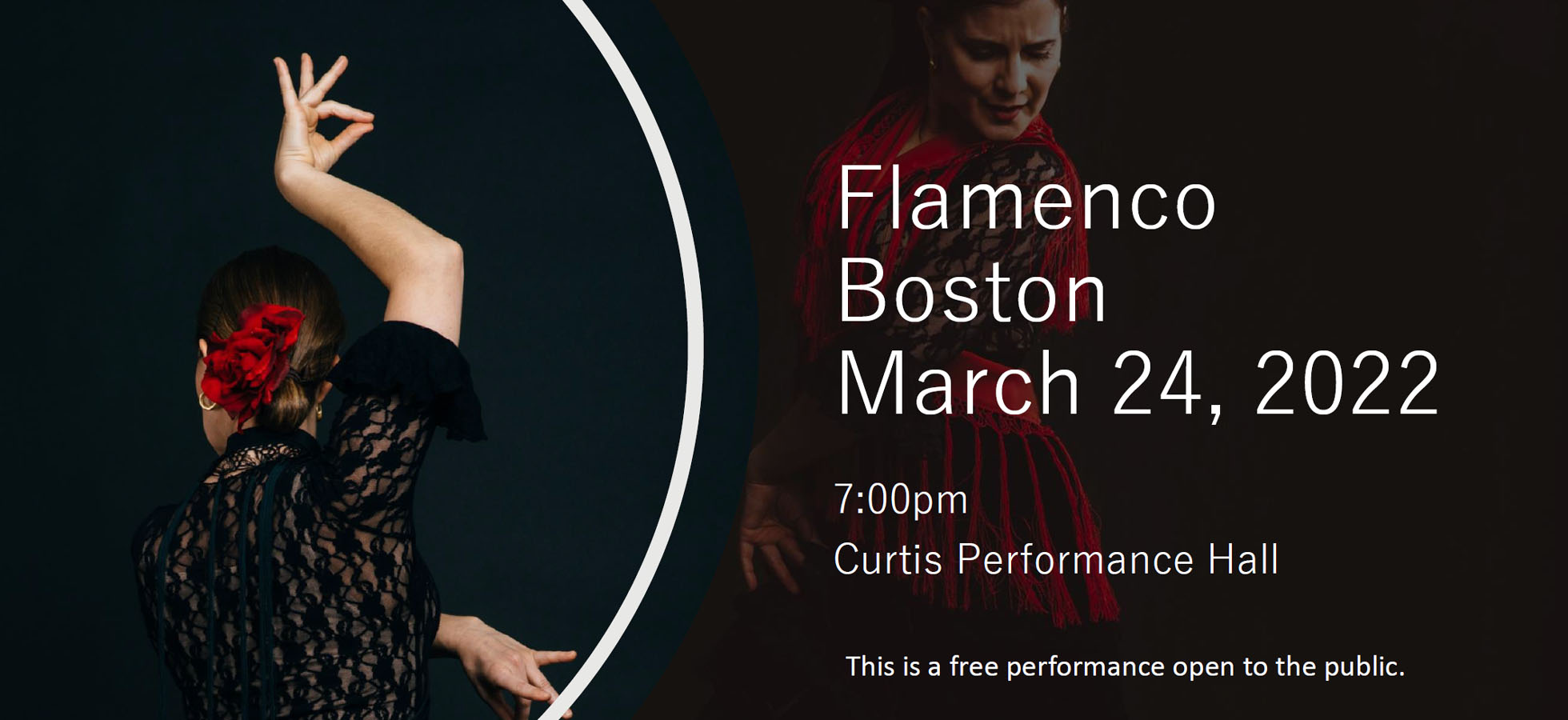 Graphic to promote Flamenco Boston: An Evening of Flamenco Music & Dance on March 24 at Assumption University