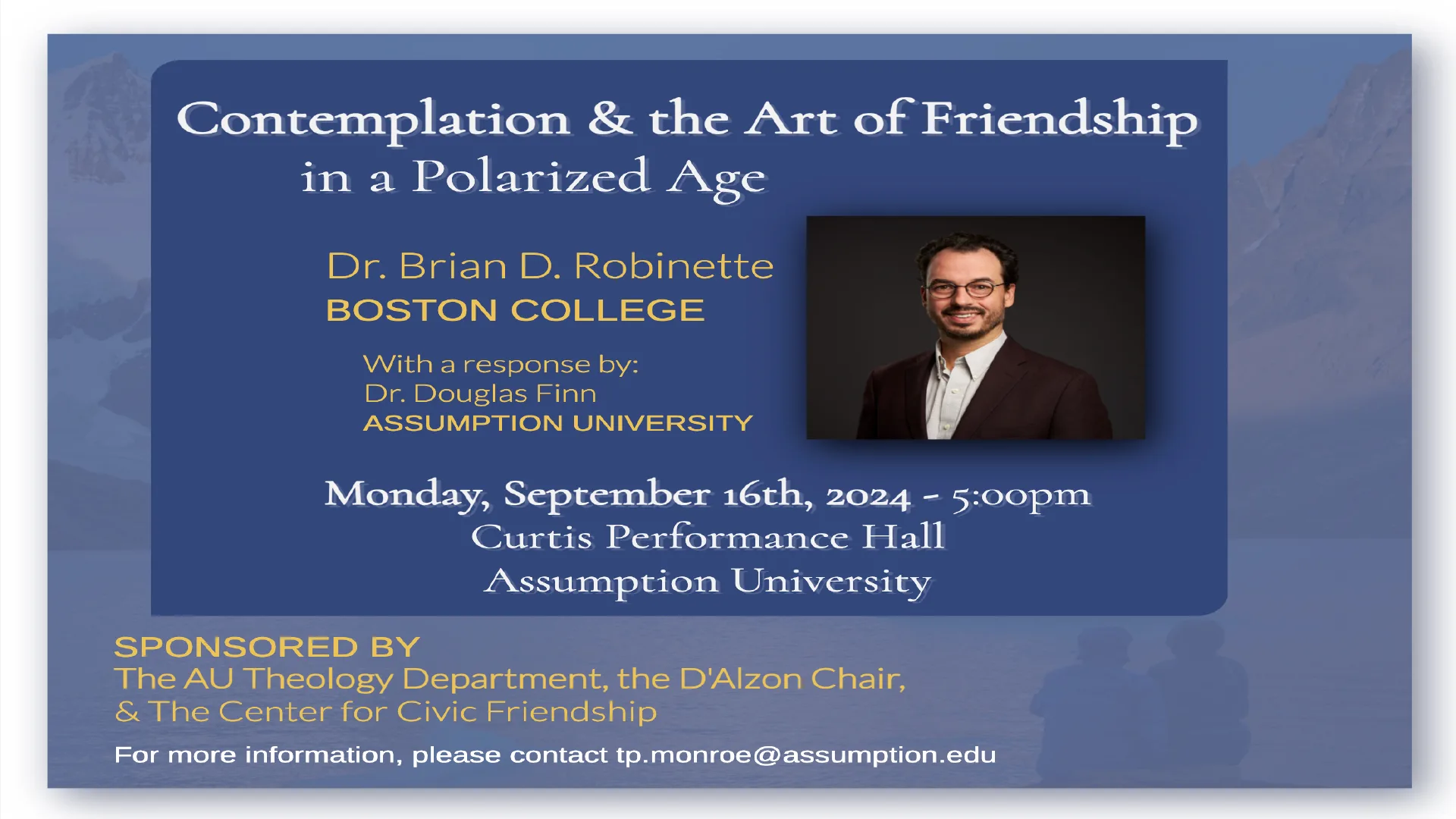 Poster with a photograph of Dr. Brian D. Robinette