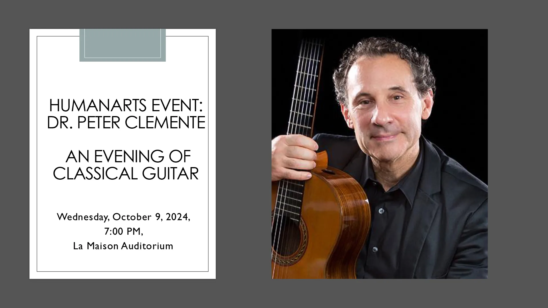 An Evening of Classical Guitar event flyer